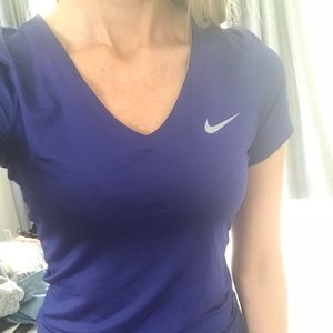 Nike Pro Dri-Fit Blue Workout Top short sleeve